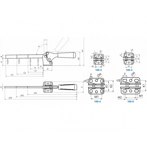100-3-P3 Yatay Tabanlı Lamalı Yatay Bağlantı Elemanı 23657