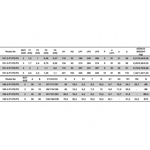 101-3-P2 Yatay Tabanlı Lamalı Yatay Bağlantı Elemanı 23681 101-3-P2 Yatay Tabanlı Lamalı Yatay Bağlantı Elemanı 23681