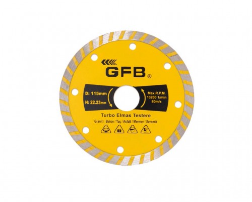 180x2.4x22.2 mm Turbo Elmas Mermer Granit Kesici GFB2386