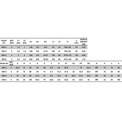200-2 Yatay Tabanlı Dikey Bağlantı Elemanı 23695