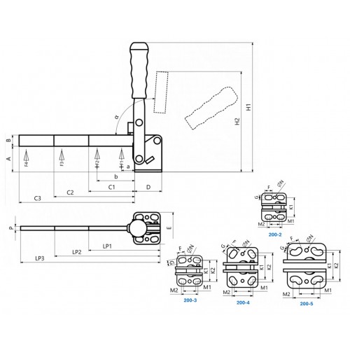 200-5-P3 Yatay Tabanlı Lamalı Dikey Bağlantı Elemanı 23718