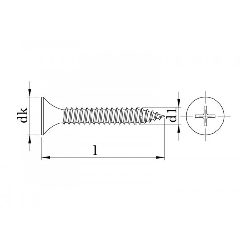 3.5x25 mm Sivri Uçlu Alçıpan Vidası