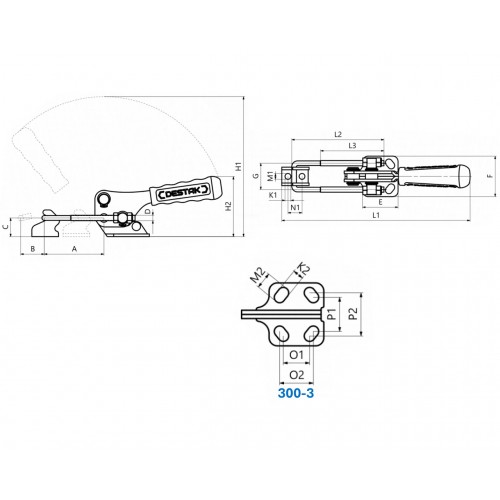 300-2 U Kancalı Yatay Tabanlı Bağlantı Elemanı 23755