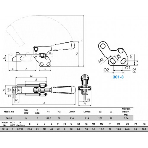 301-3 U Kancalı Dikey Tabanlı Bağlantı Elemanı 23770 301-3 U Kancalı Dikey Tabanlı Bağlantı Elemanı 23770