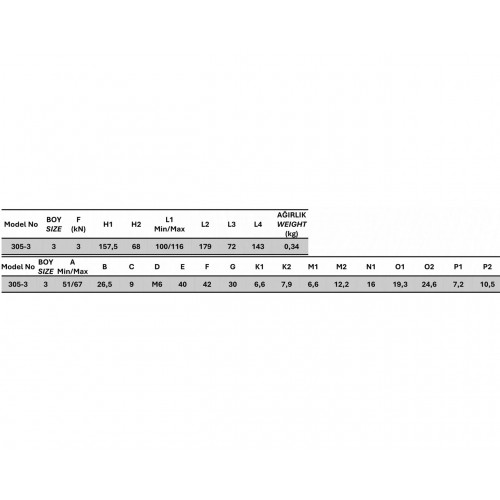 305-3 U Kancalı Dikey Tabanlı Bağlantı Elemanı 23780