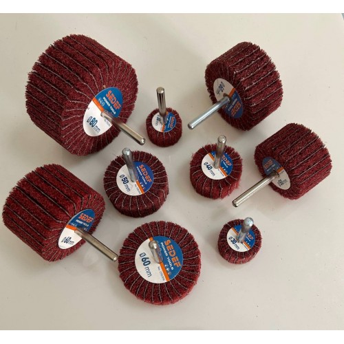 40X20mm, 1 9/16'x3/4' inches abrasive non woven combi mop wheel with 1/4 shank 10 pcs pack 40X20mm, 1 9/16'x3/4' inches abrasive non woven combi mop wheel with 1/4 shank 10 pcs pack