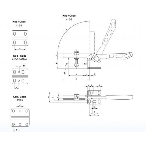410-2 Yatay Pozisyon Düz Tabanlı Klamp 410-2 Yatay Pozisyon Düz Tabanlı Klamp