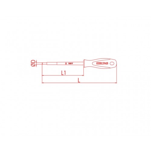4140 1000V İzoleli Elektronikçi Düz Uçlu Tornavida 2.5x75 mm 4140 1000V İzoleli Elektronikçi Düz Uçlu Tornavida 2.5x75 mm