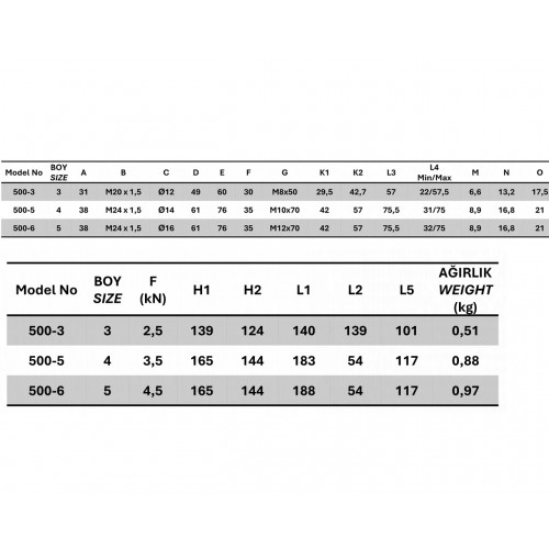 500-3 Yatay Tabanlı İtme Çekme Takımı 23810