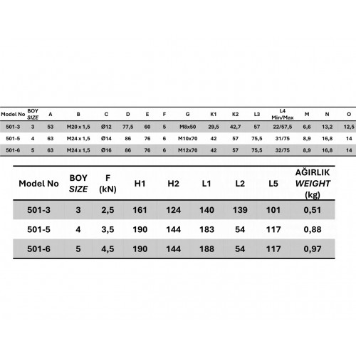 501-3 Yatay Tabanlı İtme Çekme Takımı 23820