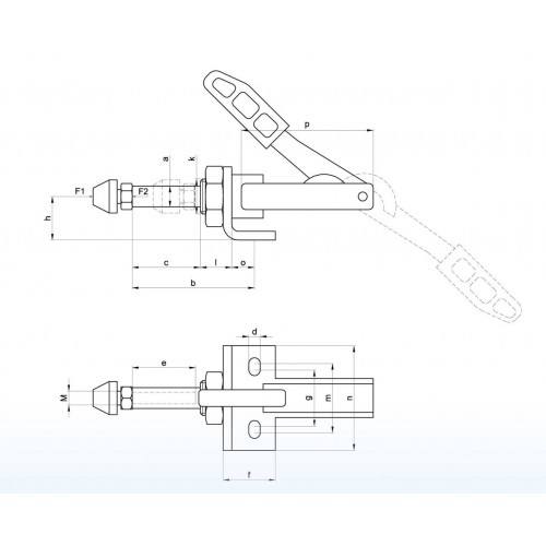 510-2 Yatay Pozisyon Düz Tabanlı İtme Çekme Klamp