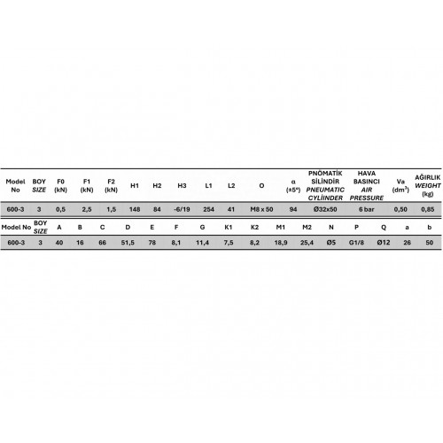 600-3 Pnömatik Yatay Tabanlı Silindir Pistonlu Bağlantı Elemanı 23845 600-3 Pnömatik Yatay Tabanlı Silindir Pistonlu Bağlantı Elemanı 23845