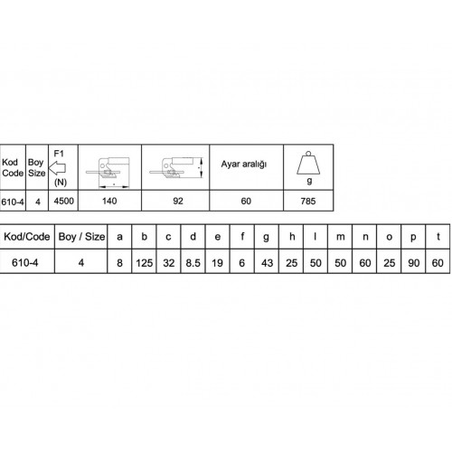 610-4 Kancalı Klamp İtme Çekme