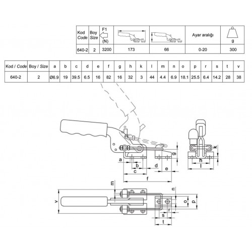 640-2 Kancalı Sıkma ve Destekleme Takımı