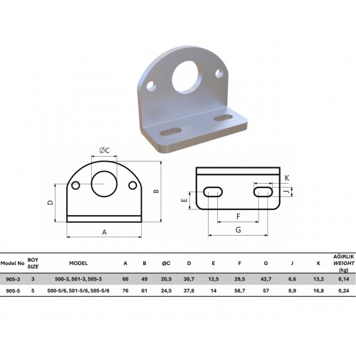 905-5 Yatay Taban İtme Çekme Elemanı 23932