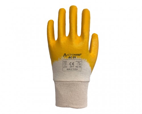AC 01 Sarı NO:9 Nitril Kaplı Pamuk Eldiven
