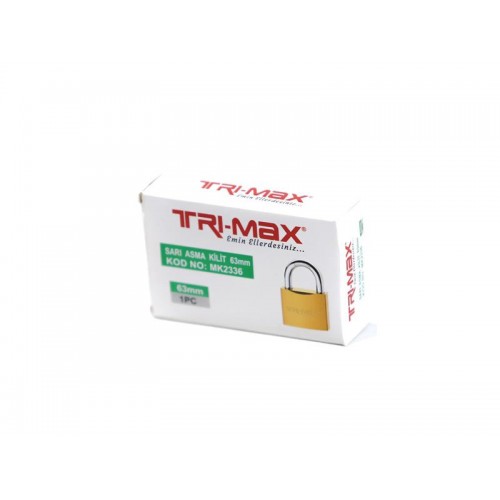 Tri-max Sarı Asma Kilit 20 mm Tri-max Sarı Asma Kilit 20 mm