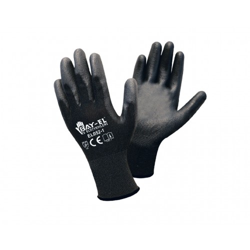 BAY-EL EL128 No:9 Siyah 1/2 PU Kaplı Ekstra Naylon Eldiven