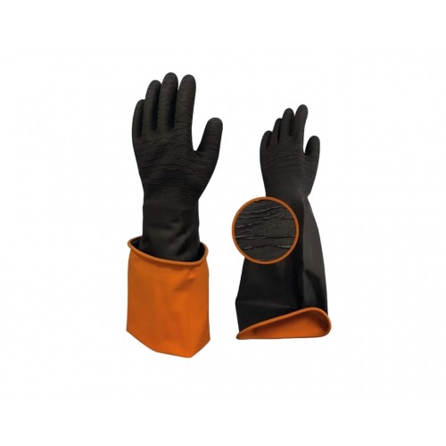 BAY-EL EL450 Siyah Kauçuk Pütürlü Uzun Eldiven XL 45 CM