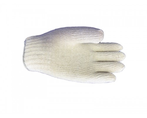 Çift Kat Örme Kalın Pamuk Eldiven Beyaz