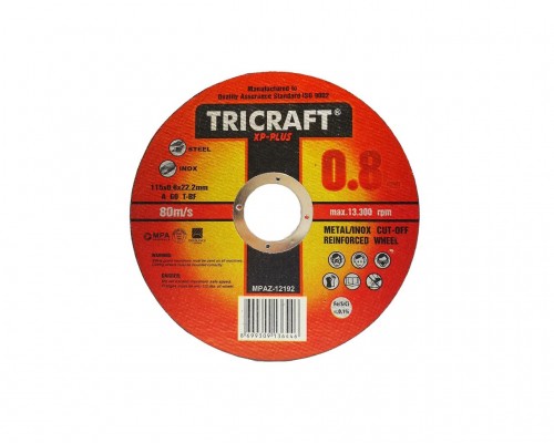 İnox Kesici Taş 115x1.0x22 mm TRİCRAFT MES 3301
