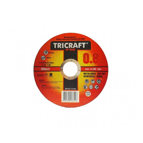 İnox Kesici Taş 115x1.0x22 mm TRİCRAFT MES 3301