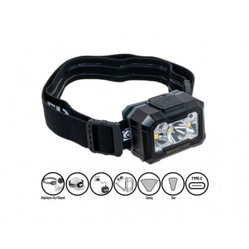İZELTAŞ LED Kafa Feneri 400 LM Hareket Sensörlü