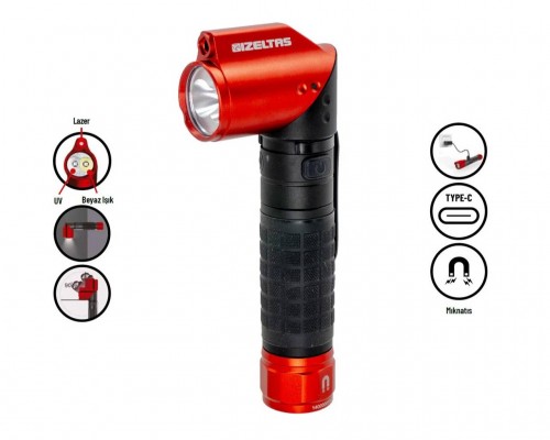 İZELTAŞ PRO LED El Feneri 1000 LM 90 Derece Ayarlanabilir