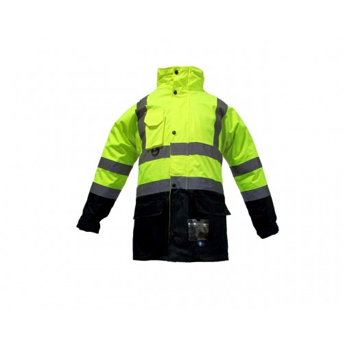 JUNIOR JN1003 Fosforlu Oxford 5+1 İçi Çıkmalı Parka Sarı Lacivert L beden