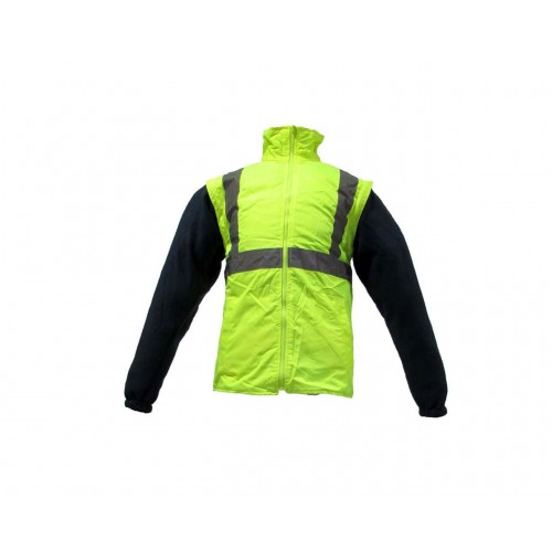 JUNIOR JN1003 Fosforlu Oxford 5+1 İçi Çıkmalı Parka Sarı Lacivert L beden