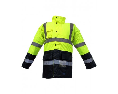 JUNIOR JN1013 Waterproof Fosforlu Oxford Parka Sarı Lacivert XXXL beden