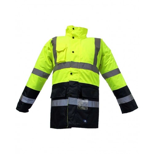 JUNIOR JN1013 Waterproof Fosforlu Oxford Parka Sarı Lacivert XXXL beden