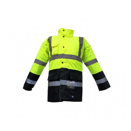 JUNIOR JN1013 Waterproof Fosforlu Oxford Parka Sarı Lacivert M beden