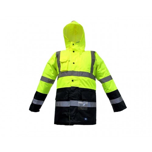 JUNIOR JN1013 Waterproof Fosforlu Oxford Parka Sarı Lacivert XL beden