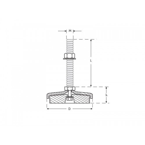 Krom Tezgah Tamponu M20x200 Çap160