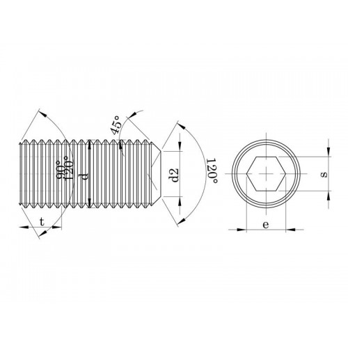 M5x12 Setskur Cıvata DIN 916 M5x12 Setskur Cıvata DIN 916