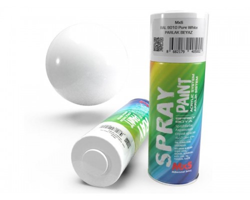 MXS Akrilik Sprey Boya RAL 9010 Parlak Beyaz