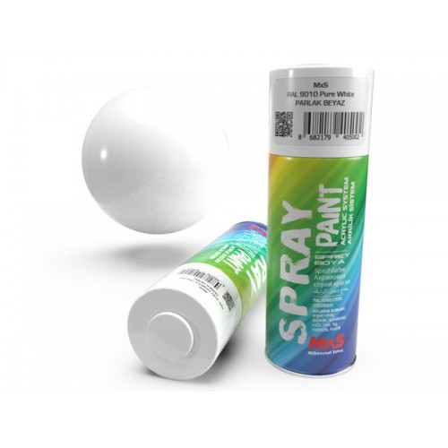 MXS Akrilik Sprey Boya RAL 9010 Parlak Beyaz MXS Akrilik Sprey Boya RAL 9010 Parlak Beyaz