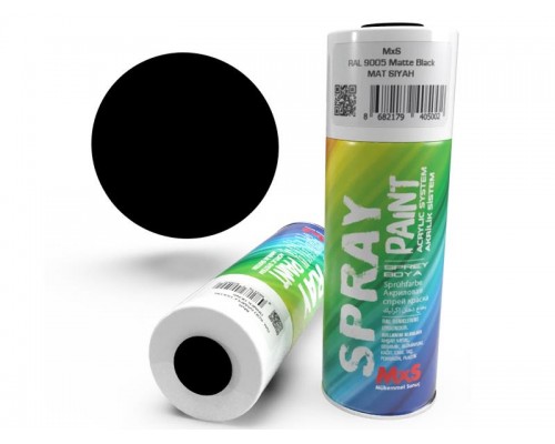 MXS Akrilik Sprey Boya RAL 9005 Mat Siyah