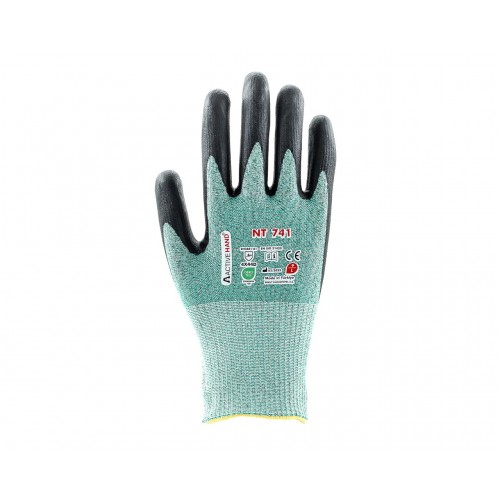 NT 741 GR/SY NO:9 Köpük Nitril Kaplı Polyester Çift İplik Kesilmeye Dayanıklı Eldiven