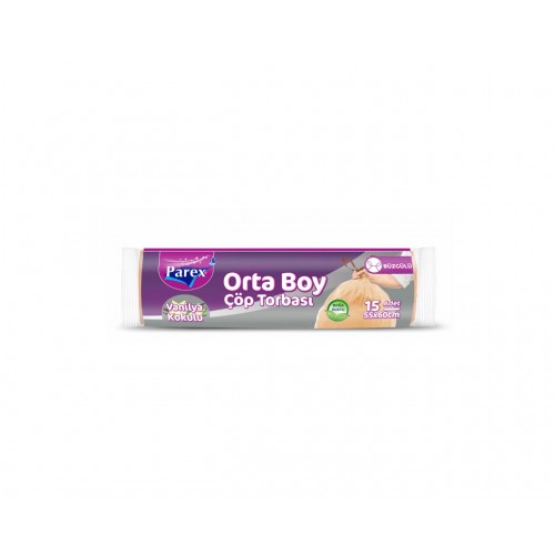PAREX Eko Büzgülü Vanilya Kokulu Çöp Torbası Orta Boy 55x60 cm PAREX Eko Büzgülü Vanilya Kokulu Çöp Torbası Orta Boy 55x60 cm