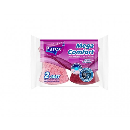 PAREX Mega Comfort Oluklu Bulaşık Süngeri 2'li PAREX Mega Comfort Oluklu Bulaşık Süngeri 2'li