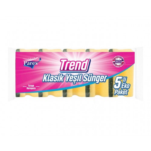 PAREX Trend Klasik Bulaşık Süngeri Oluklu 5'li PAREX Trend Klasik Bulaşık Süngeri Oluklu 5'li