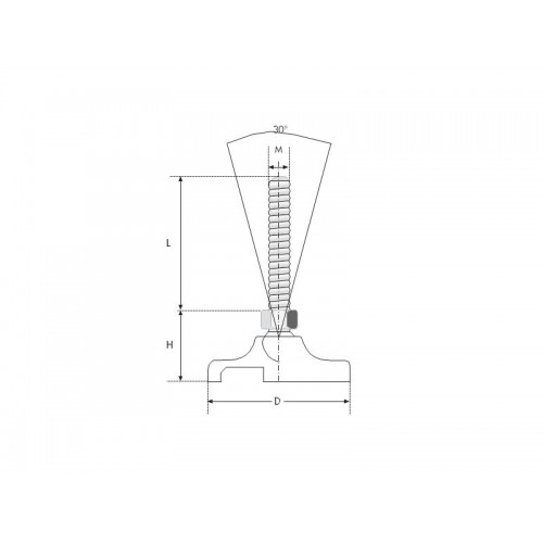 Polyamid Tabanlı Mafsallı Makine Ayak  M16x100 Çap60