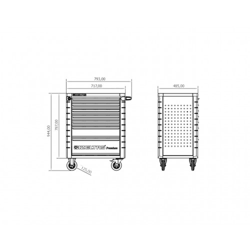 PREMİUM Seri 7 Çekmeceli Takım Dolabı 243 Parça