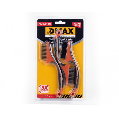 Profesyonel Yassı Tel Fırça Seti 3 Parça DMX4129