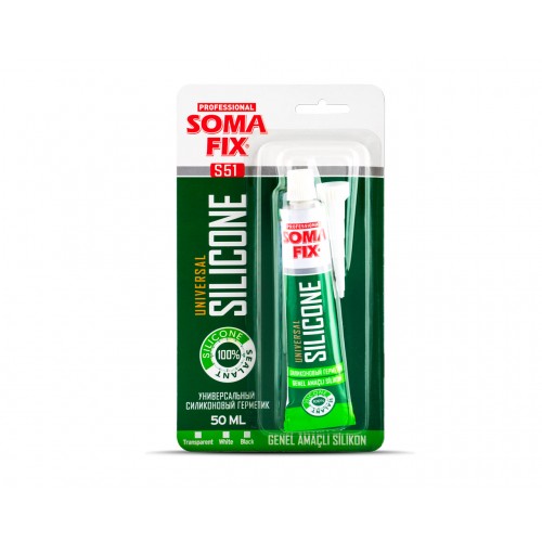SOMAFİX S51 Genel Amaçlı Tüp Silikon Beyaz 50ml SOMAFİX S51 Genel Amaçlı Tüp Silikon Beyaz 50ml