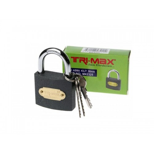 Tri-max Gri Döküm Asma Kilit 32 mm
