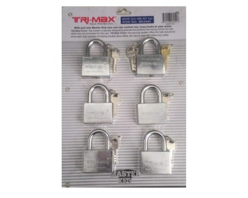 Trimax Master Çelik Asma Kilit 55 mm 6'lı Set MK2443
