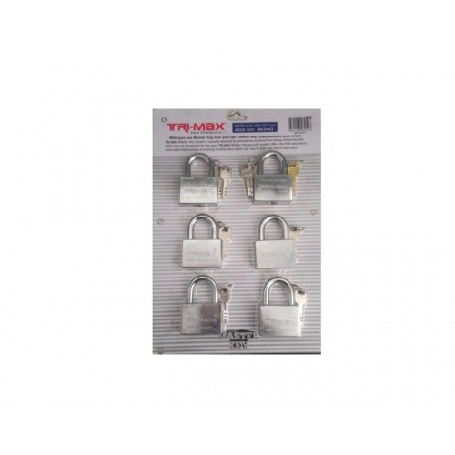 Trimax Master Çelik Asma Kilit 55 mm 6'lı Set MK2443 Trimax Master Çelik Asma Kilit 55 mm 6'lı Set MK2443
